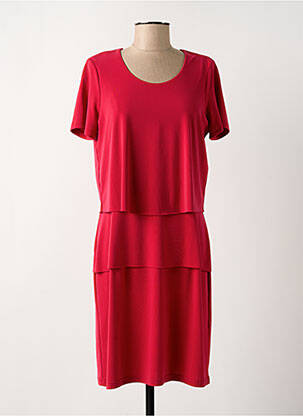 Robe mi-longue manches courtes manches courtes rouge FRANCE RIVOIRE femme