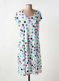 Robe mi-longue manches courtes manches courtes blanc GRIFFON femme