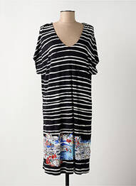 Robe mi-longue manches courtes manches courtes noir HAJO femme