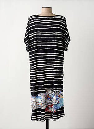Robe mi-longue manches courtes manches courtes noir HAJO femme