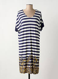 Robe mi-longue manches courtes manches courtes bleu HAJO femme