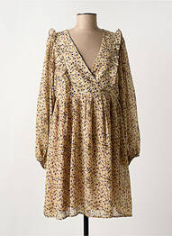 Robe mi-longue coupe fluide manches longues beige MOLLY BRACKEN femme