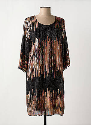 Robe mi-longue manches longues manches longues noir MOLLY BRACKEN femme