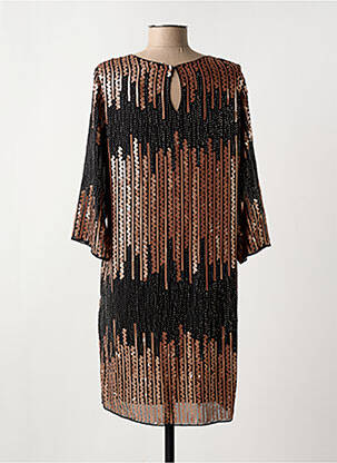 Robe mi-longue manches longues manches longues noir MOLLY BRACKEN femme