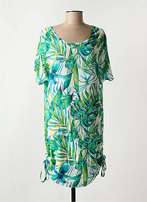 Robe mi-longue manches courtes manches courtes vert HAJO femme