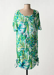 Robe mi-longue manches courtes manches courtes vert HAJO femme