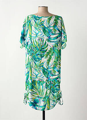 Robe mi-longue manches courtes manches courtes vert HAJO femme
