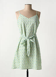 Robe courte coupe cintrée fines bretelles vert ONLY femme