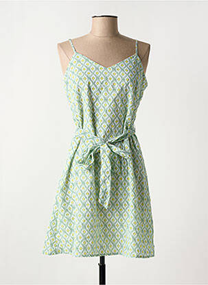 Robe courte coupe cintrée fines bretelles vert ONLY femme