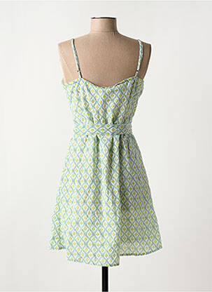 Robe courte coupe cintrée fines bretelles vert ONLY femme