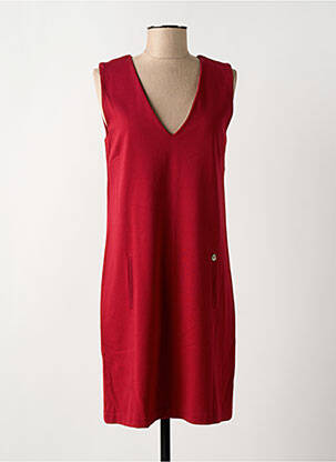 Robe mi-longue sans manche sans manche rouge FABIOLA femme