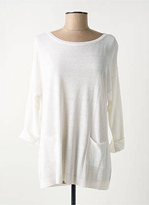 Pull coupe droite manches longues blanc VIRIATO femme
