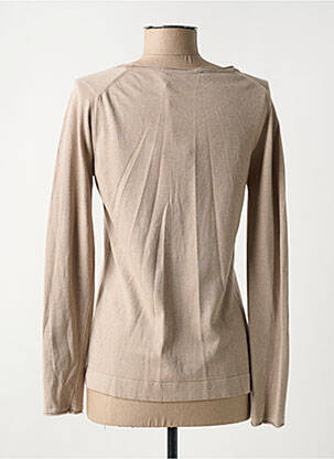 Pull coupe cintrée manches longues beige CONCRETO femme