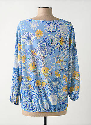 Blouse imprimé fleurs manches longues bleu HAJO femme