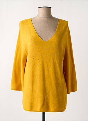 Pull col v manches longues jaune RABE femme