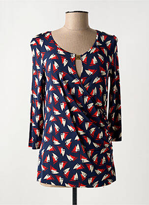 T-shirt manches 3/4 manches 3/4 bleu VIRIATO femme
