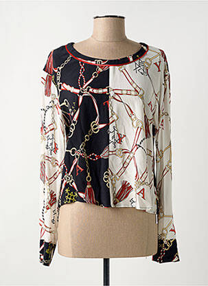 Blouse imprimé fantaisie manches longues noir TUZZI femme