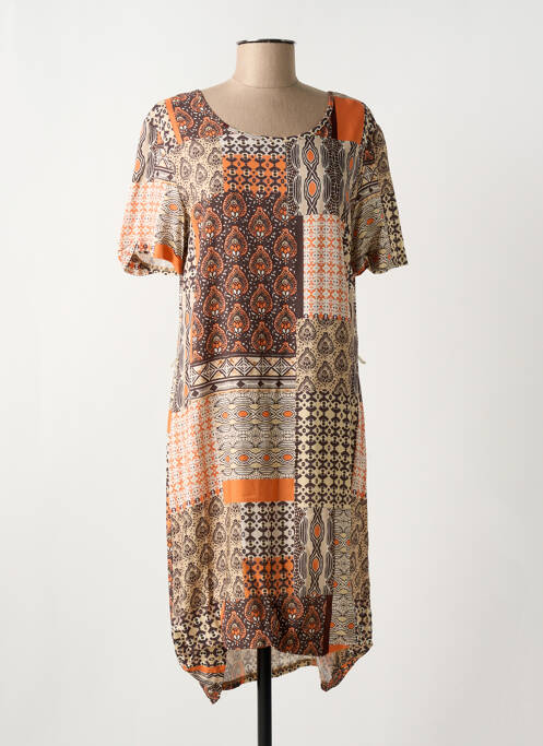 Robe mi-longue marron GRIFFON pour femme