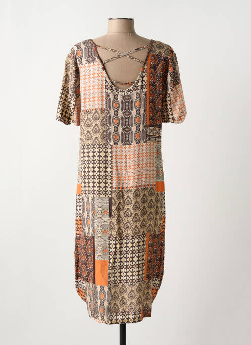 Robe mi-longue marron GRIFFON pour femme