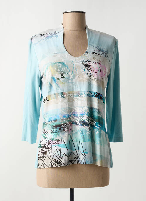 T-shirt bleu FRANK WALDER pour femme