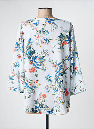 Blouse imprimé fleurs manches 3/4 bleu NAYAT femme