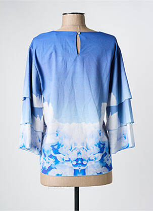 Blouse imprimé fantaisie manches longues bleu CONCRETO femme