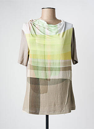 Tunique manches courtes tissage jersey marron FRANK WALDER femme