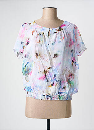 Blouse légère et transparente manches courtes blanc FRANK WALDER femme