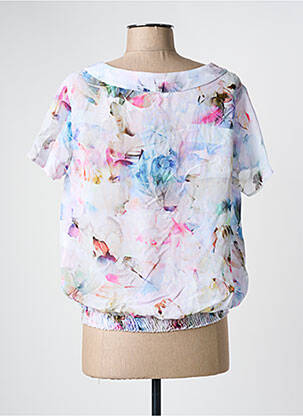Blouse légère et transparente manches courtes blanc FRANK WALDER femme