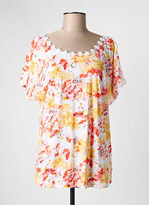 T-shirt stretch manches courtes orange AGATHE & LOUISE femme