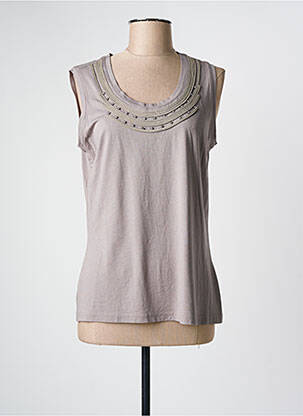 Débardeur stretch sans manche gris FRANK WALDER femme