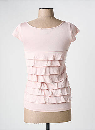 Top stretch manches courtes rose MARBLE femme