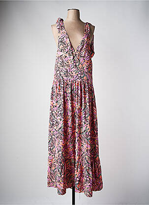 Robe longue imprimé fleurs sans manche rose MOLLY BRACKEN femme