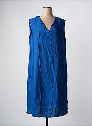 Robe mi-longue coupe fluide sans manche bleu DANEVA femme