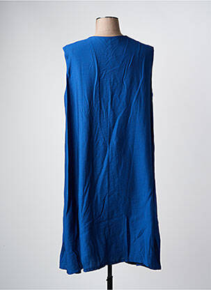 Robe mi-longue coupe fluide sans manche bleu DANEVA femme
