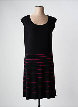 Robe mi-longue manches courtes manches courtes noir VIRIATO femme