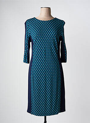 Robe mi-longue manches 3/4 manches 3/4 bleu RABE femme