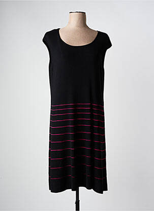 Robe mi-longue manches courtes manches courtes noir VIRIATO femme