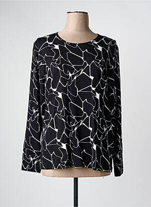 Blouse imprimé fantaisie manches longues noir HAJO femme