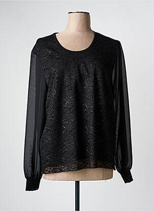 Blouse col rond manches longues noir GRIFFON femme