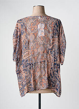 Blouse légère et transparente manches 3/4 orange ANDAMIO femme