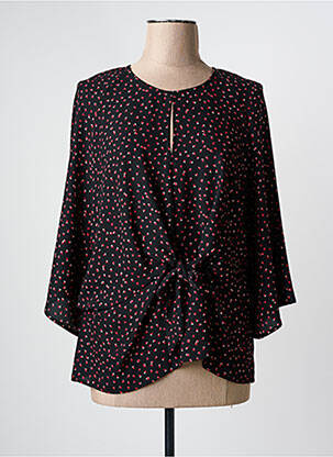 Blouse fermeture boutonnée au dos manches 3/4 noir PAZ TORRAS femme