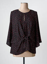 Blouse fermeture boutonnée au dos manches 3/4 noir PAZ TORRAS femme