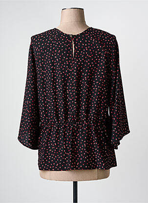 Blouse fermeture boutonnée au dos manches 3/4 noir PAZ TORRAS femme