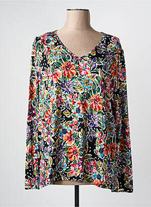 Chemisier imprimé fleurs manches longues noir GRIFFON femme