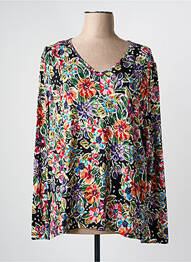 Chemisier imprimé fleurs manches longues noir GRIFFON femme