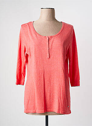 Pull coupe cintrée manches 3/4 orange KATMAI femme
