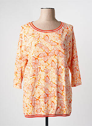 T-shirt manches 3/4 manches 3/4 orange OLSEN femme