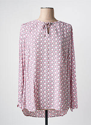 Blouse tissage popeline manches longues rose OLSEN femme