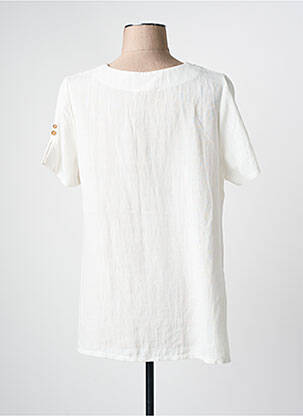 Blouse légère et transparente manches courtes beige LOURDES CASTILLO femme